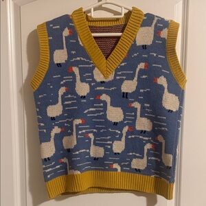 Blue and Yellow Goose Knit Vest